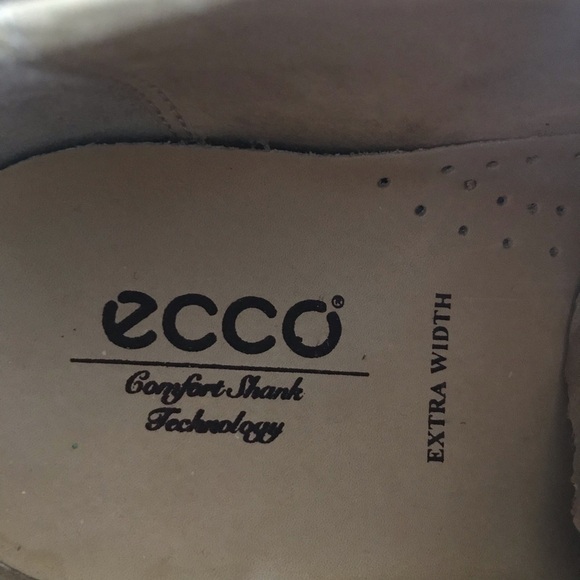 ECCO Oxford Tan Gray Mens Shoe Size 12-12.5 Extra Wide - Picture 5 of 9